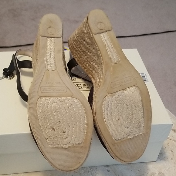Coach black monogram Wedge Espadrilles - Picture 6 of 6